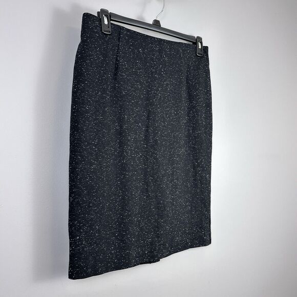 J. Jill Ponte Skirt Size Medium Petite Speckled Dark Gray Black Elastic Waist - Picture 2 of 7